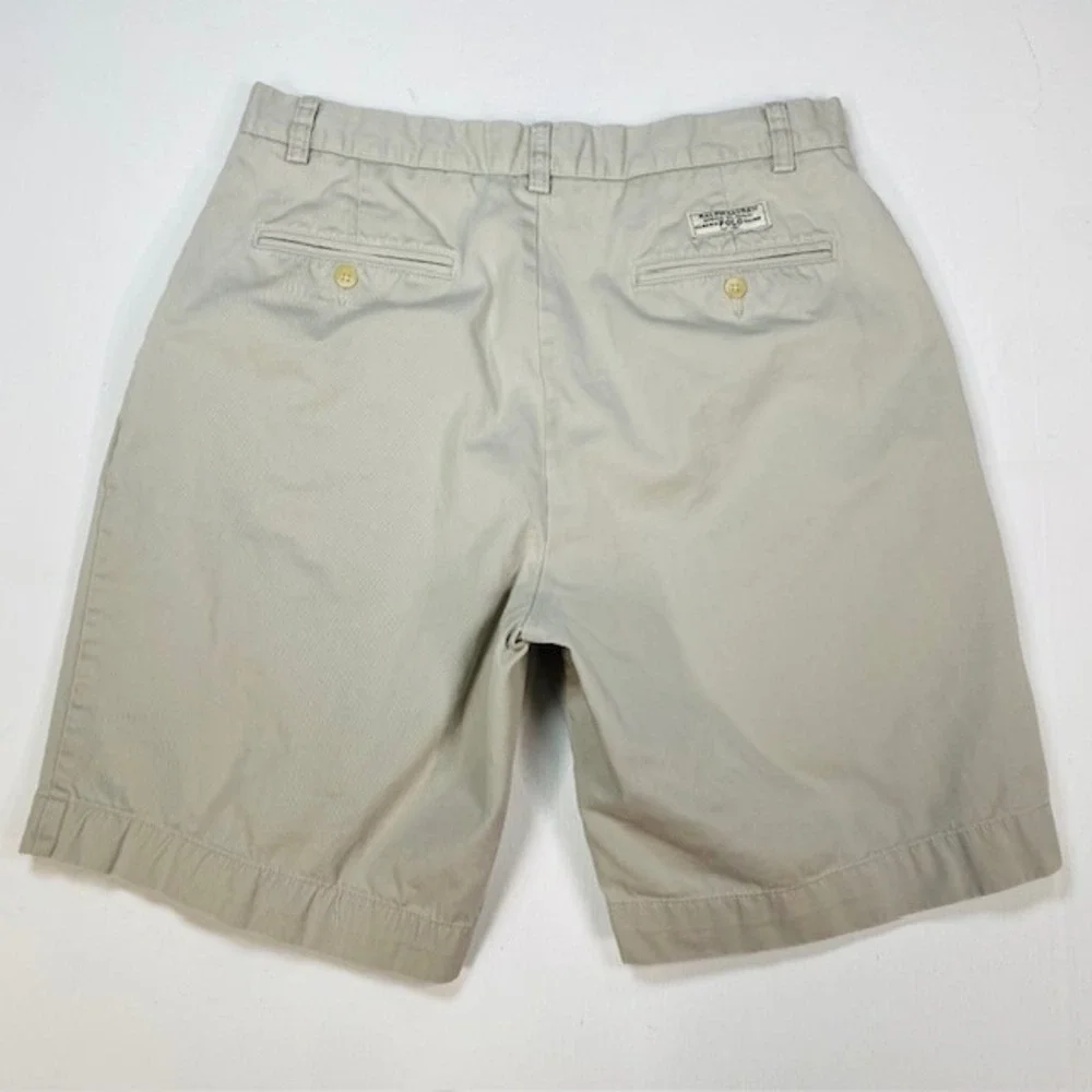Polo Ralph Lauren Prospect Short Mens 32 Tan Khaki Cotton Twill Chino Flat Front